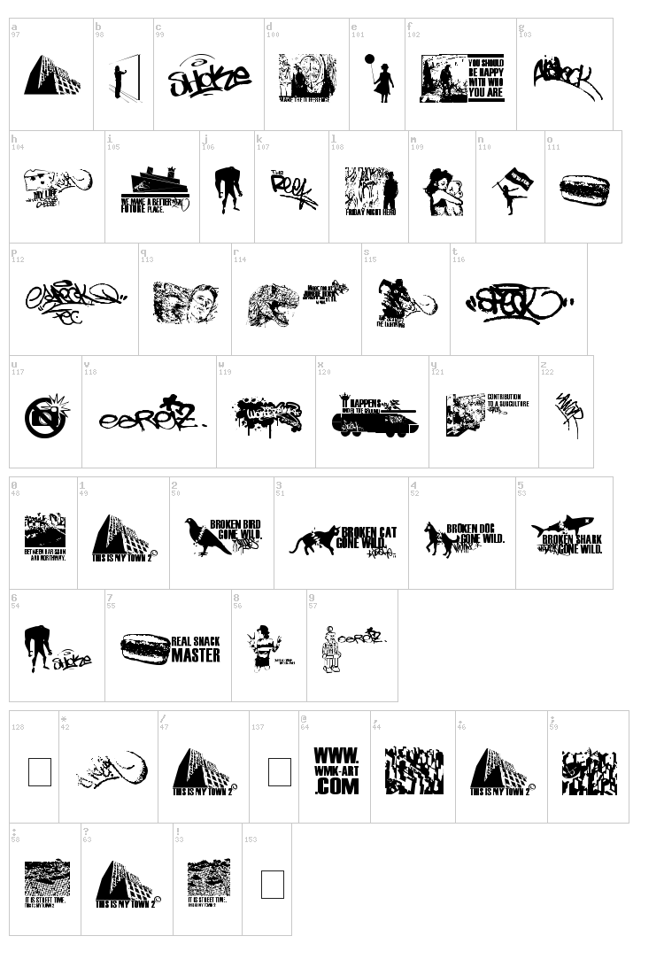 This Is My Town 2 font map